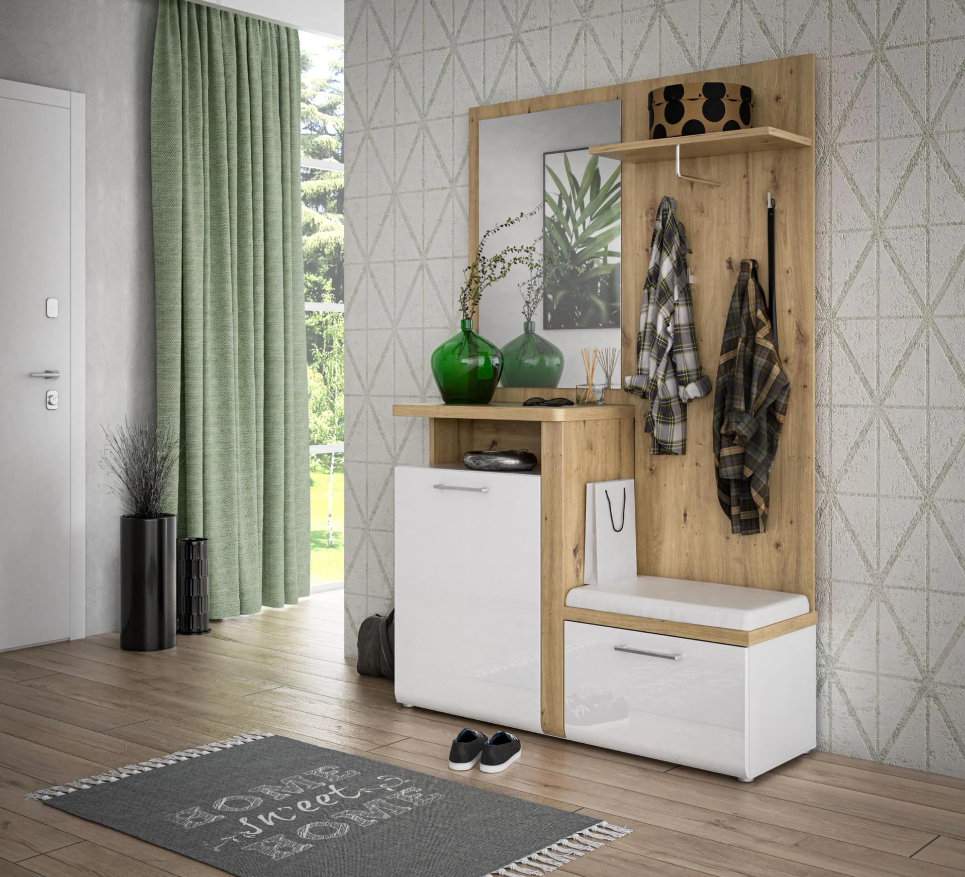 FORTE Kompaktgarderobe Tuluza Weiß Glanz FSC