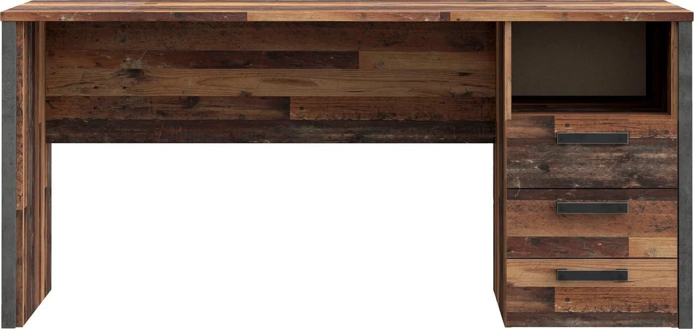 Schreibtisch FORTE Clif Grau Industriedesign mit Schubladen