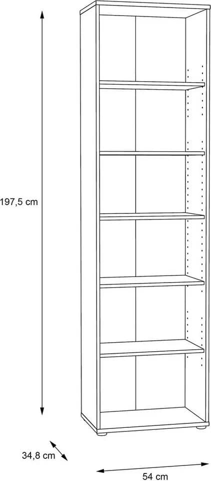 FORTE Regal Tempra Mehrzweckregal schmal braun - Bild 3