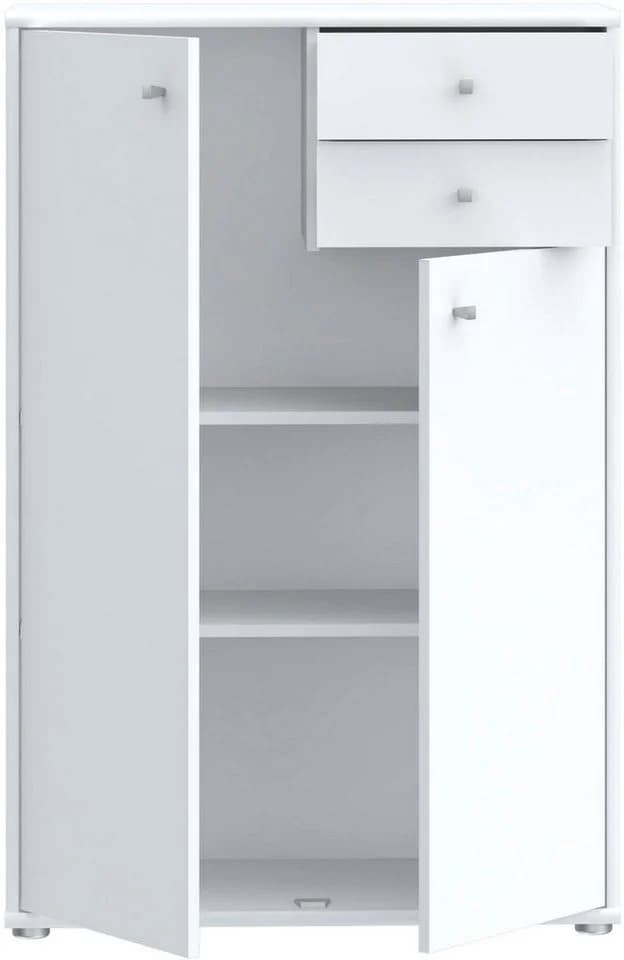 FORTE Kommode Tempra Weiß 2 Türen 2 Schubladen - Bild 3