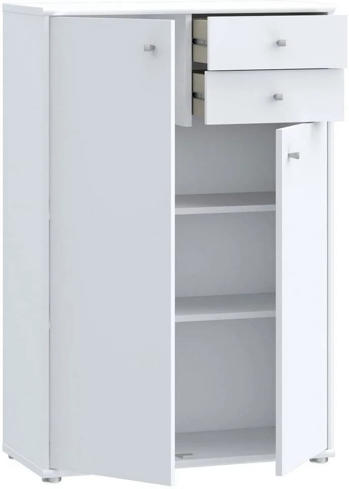 FORTE Kommode Tempra Weiß 2 Türen 2 Schubladen - Bild 4