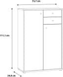 FORTE Kommode Tempra Weiß 2 Türen 2 Schubladen Bild 5