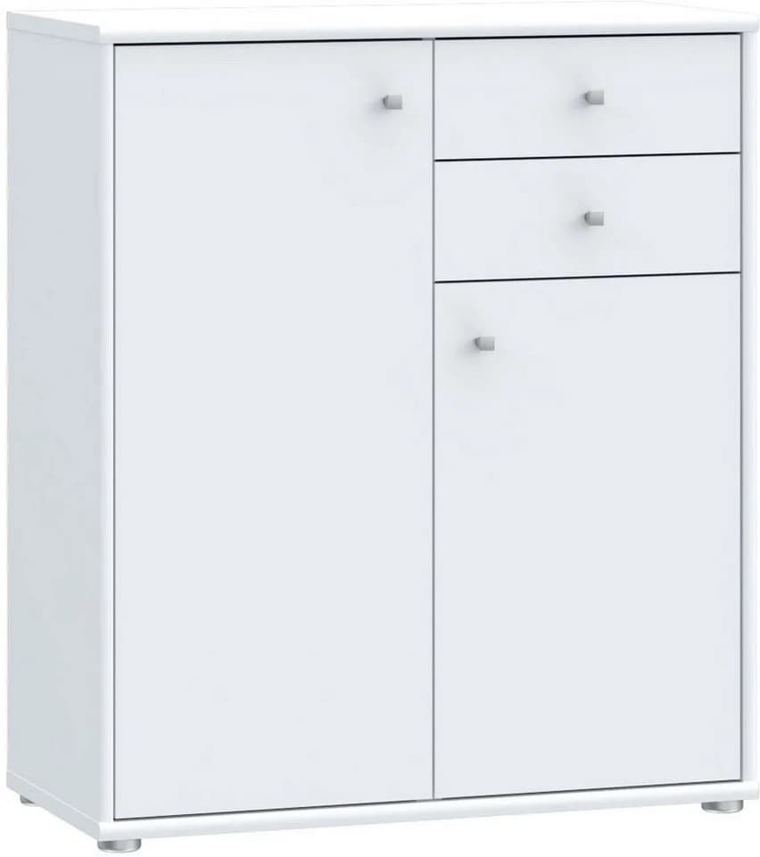 FORTE Kommode Tempra Weiß 2 Türen 2 Schubladen Modern - Bild 2