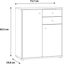 FORTE Kommode Tempra Weiß 2 Türen 2 Schubladen Modern Bild 5