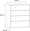 FORTE Kommode Tempra Weiß 4 Schubladen Modern Bild 5