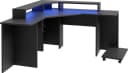 FORTE Gamingtisch Tezaur mit RGB-Beleuchtung Schwarz Bild 1