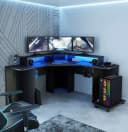 FORTE Gamingtisch Tezaur mit RGB-Beleuchtung Schwarz Bild 4