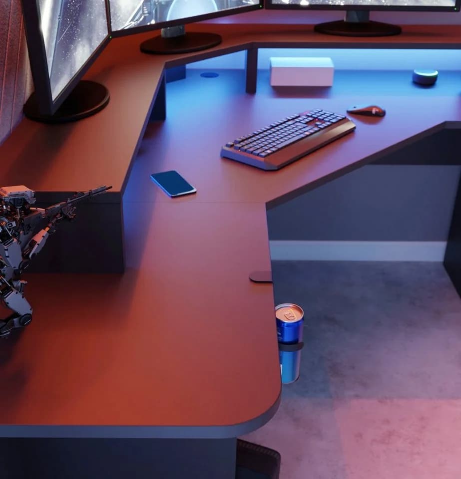 FORTE Gamingtisch Tezaur mit RGB-Beleuchtung Schwarz - Bild 5