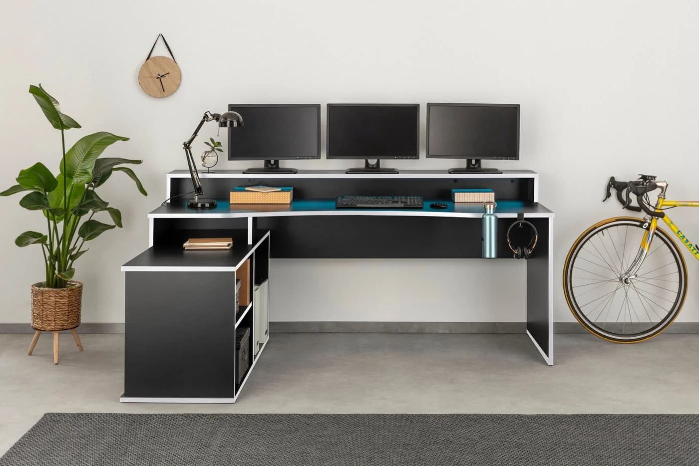 FORTE Gamingtisch Tezaur Schwarz mit RGB-Beleuchtung - Bild 2
