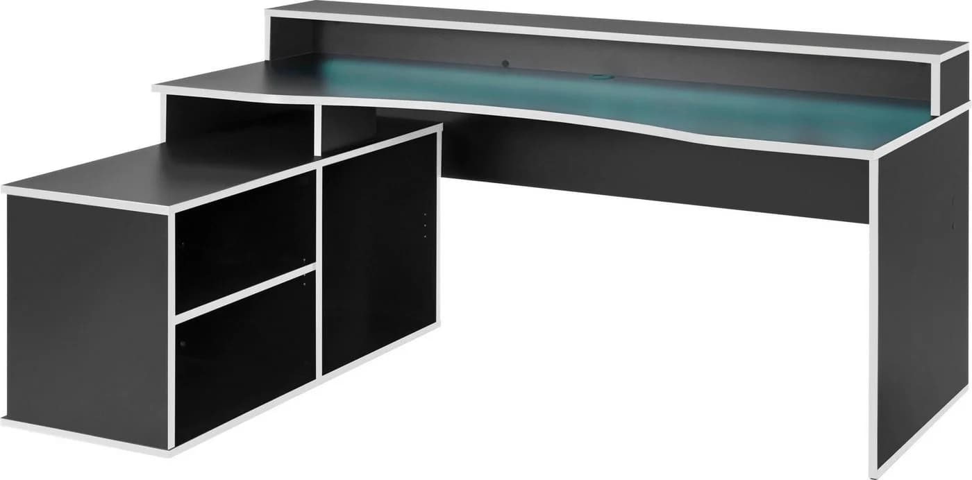 FORTE Gamingtisch Tezaur Schwarz mit RGB-Beleuchtung - Bild 3