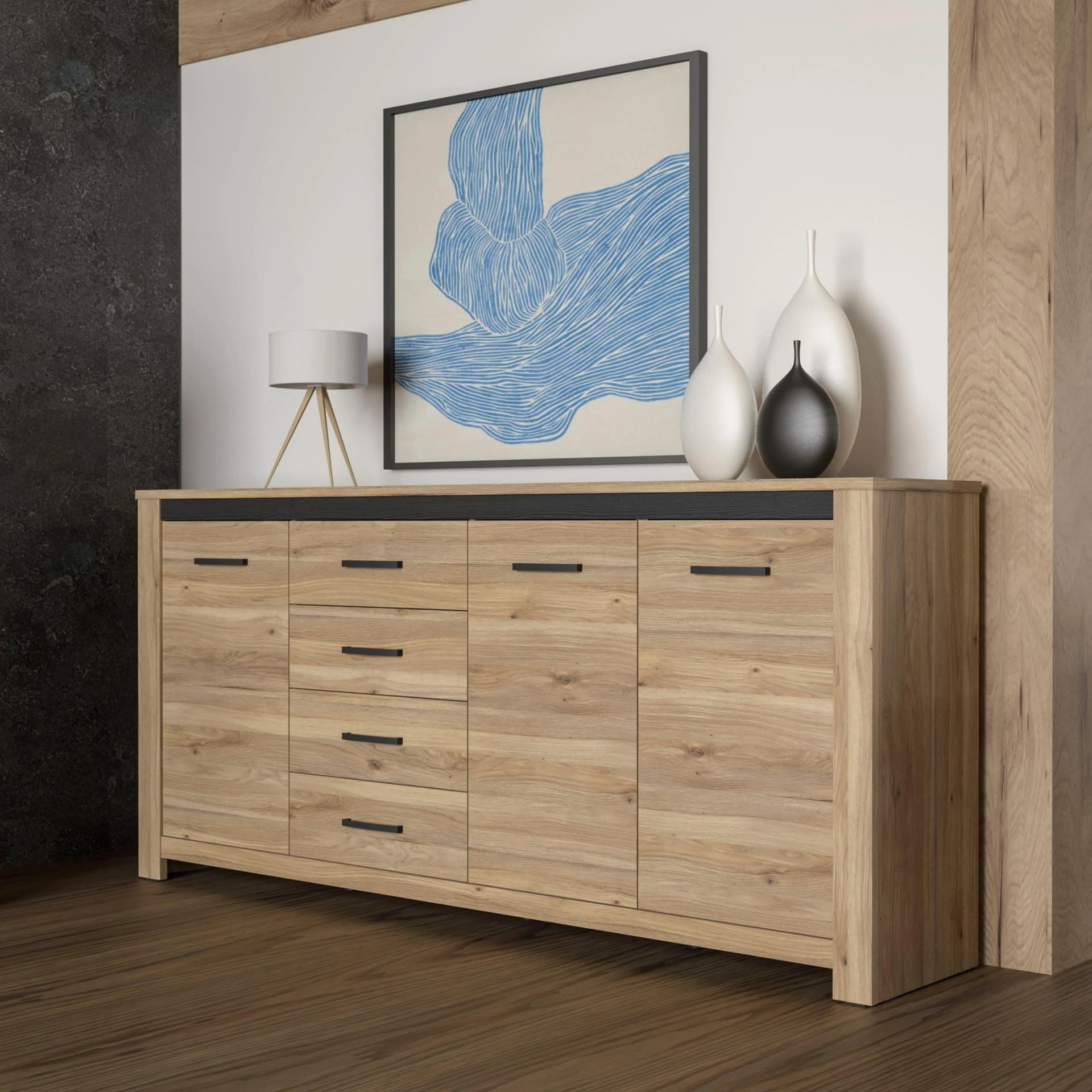 Sideboard FORTE San Cayetano Braun Eiche 206cm