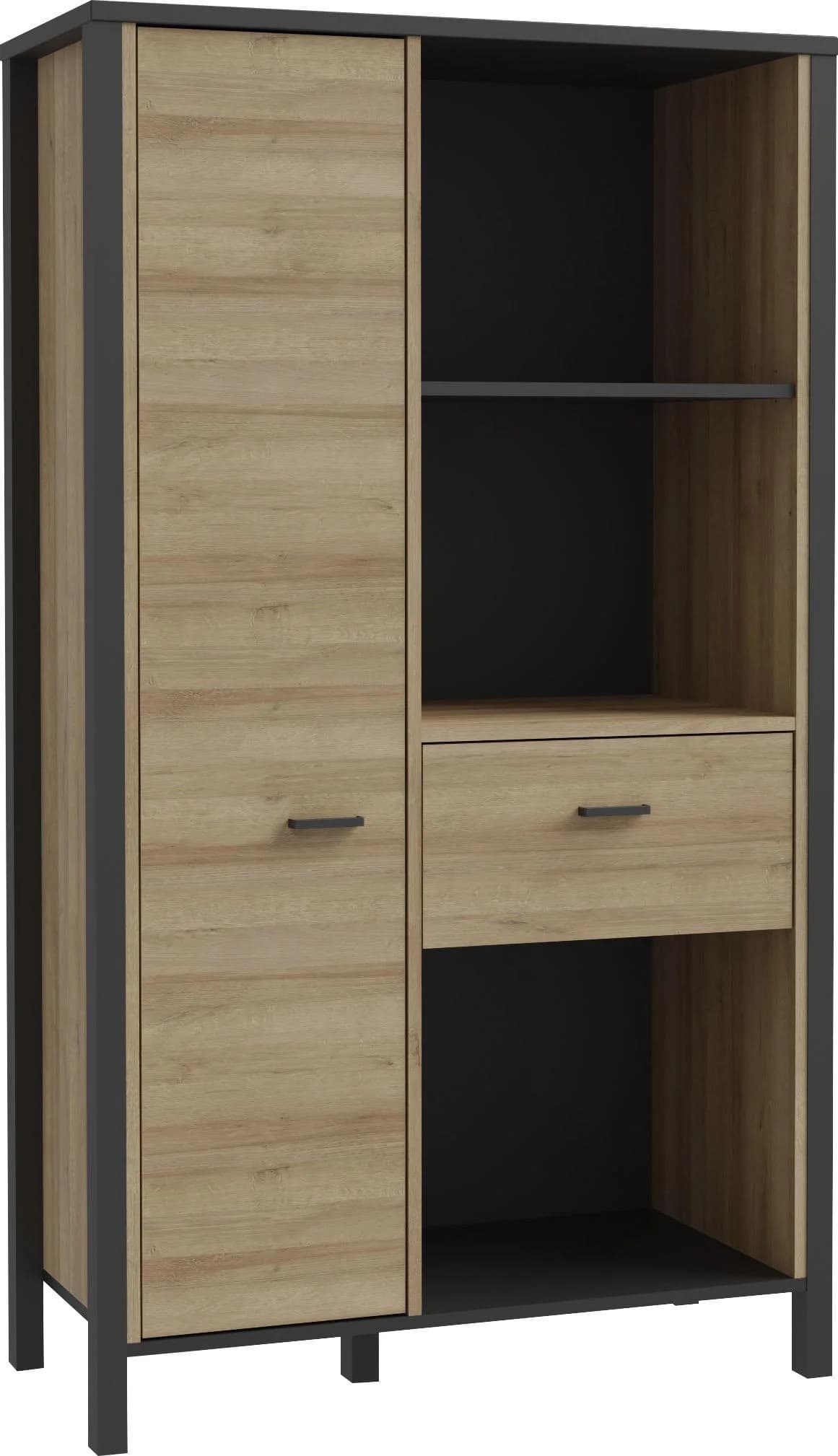 FORTE Aktenregal High Rock Schwarz Industrial
