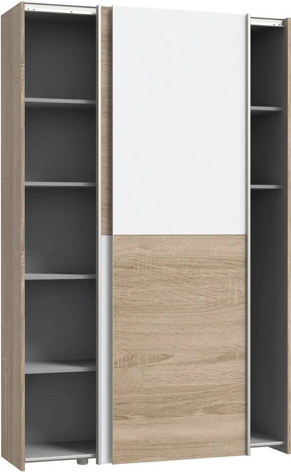 Home Affaire Wäscheschrank Ozzula Schwebetürenschrank Weiß Sonoma Eiche - Bild 4
