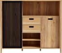 FORTE Highboard Jytana Mauvella Eiche Schwarz Bild 1