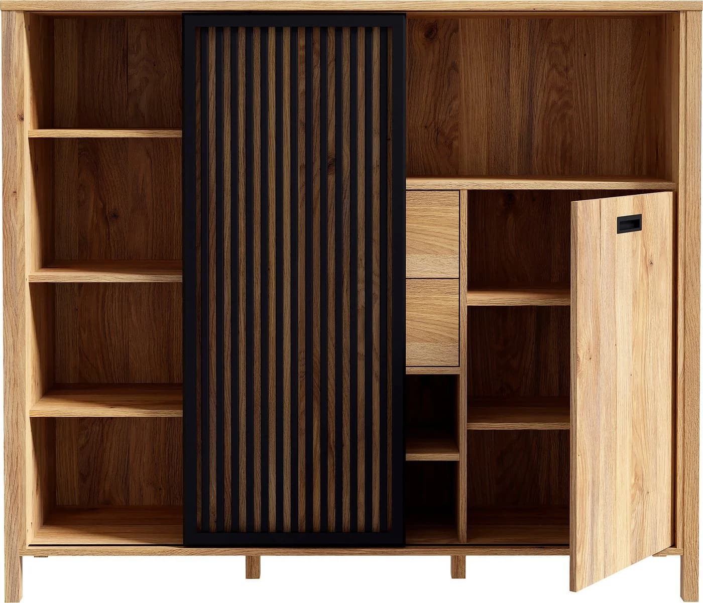 FORTE Highboard Jytana Mauvella Eiche Schwarz - Bild 4