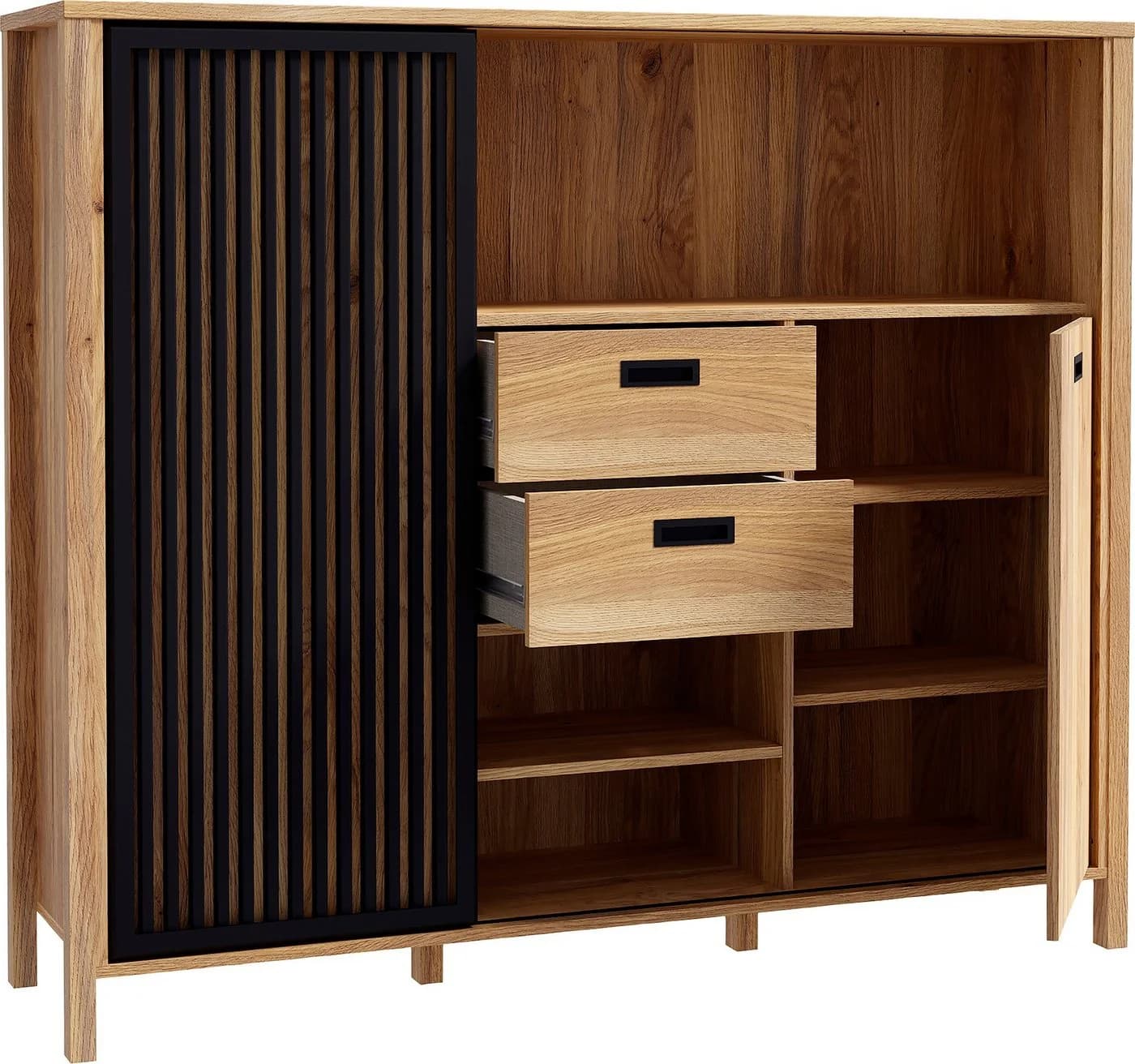 FORTE Highboard Jytana Mauvella Eiche Schwarz - Bild 5
