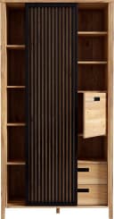 FORTE Highboard Jytana Schwarz Eiche Schiebetüren Bild 3