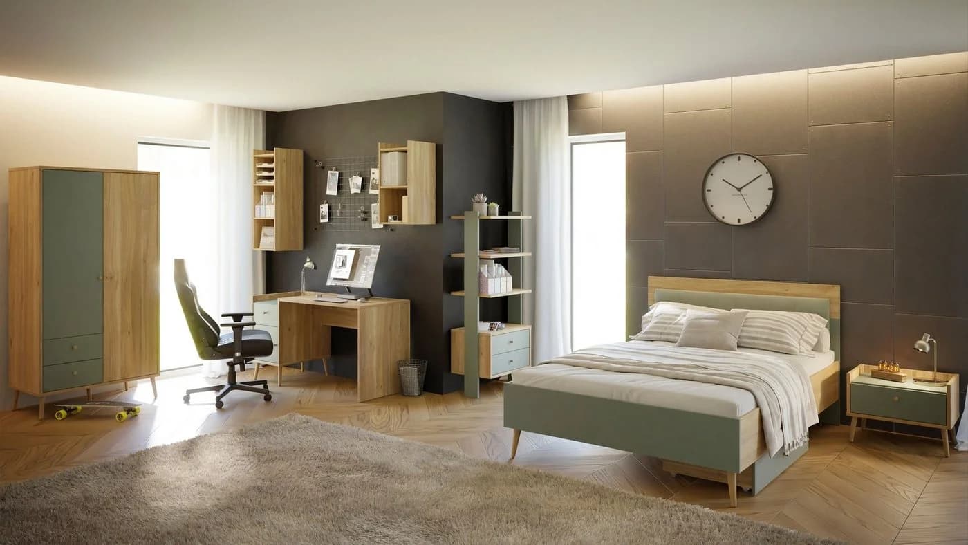 FORTE Bettschubkasten Grün Braun Holzwerkstoff Schubladen - Bild 3