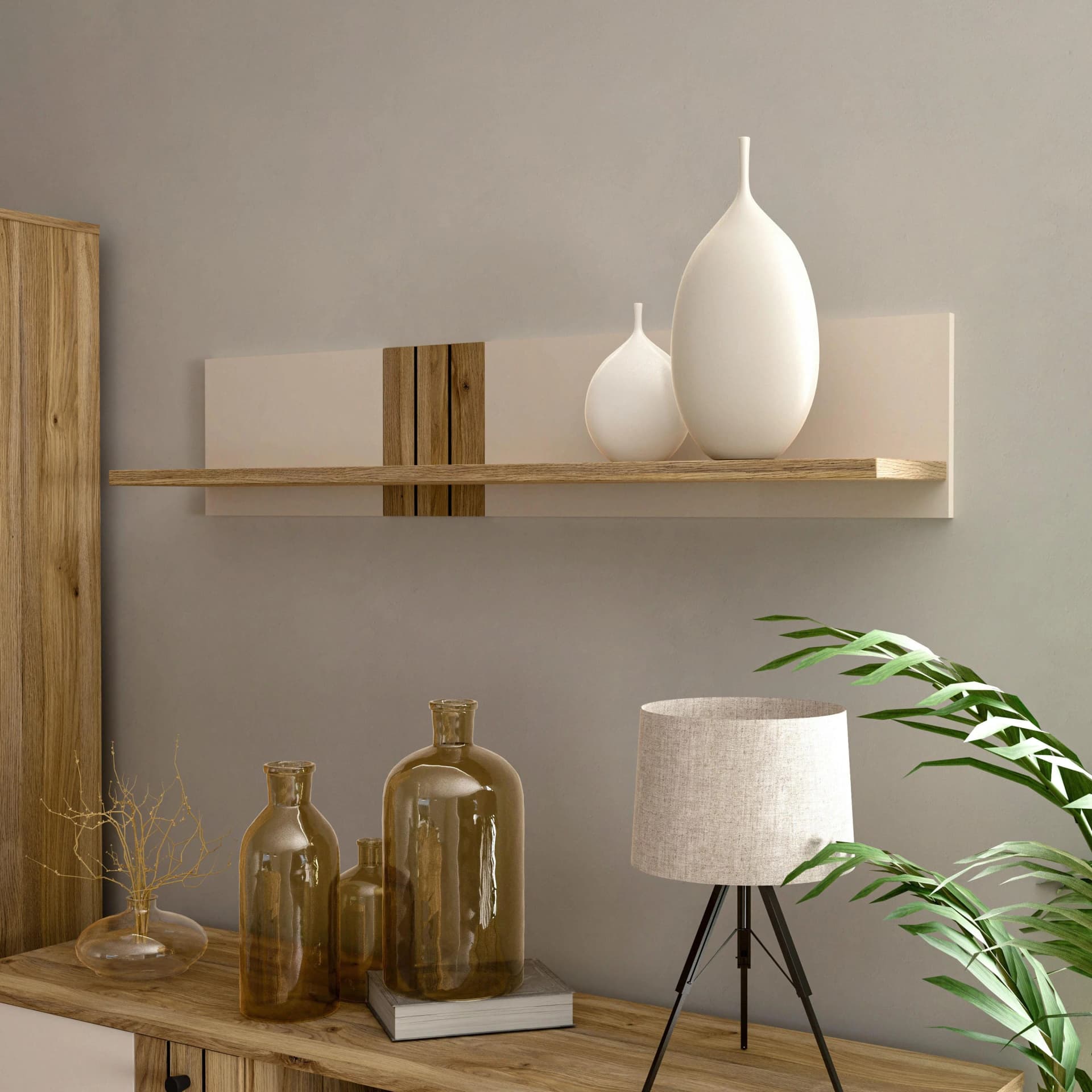 FORTE Wandboard Killarney Beige Mavuelle Eiche Sand Wandregal
