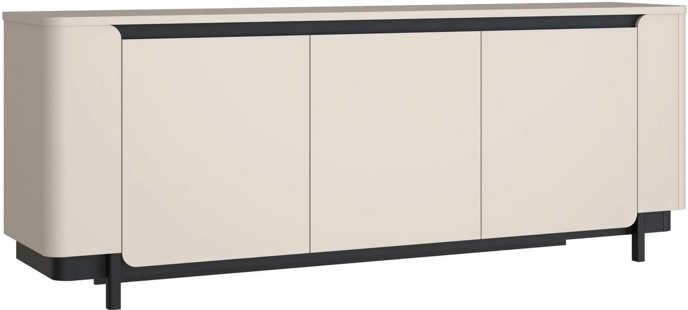 FORTE Sideboard Vodol Beige Schwarz Modern