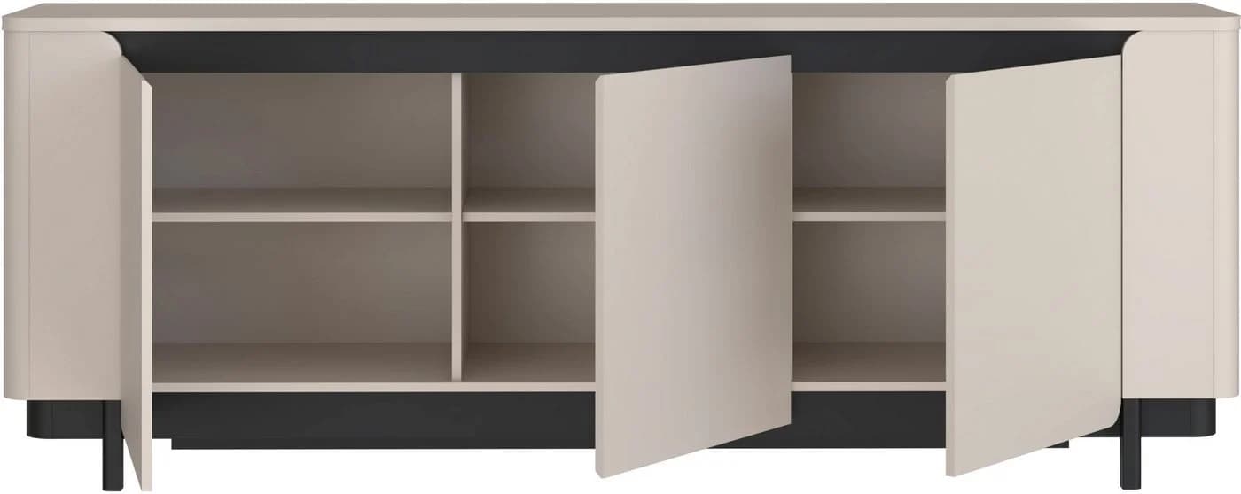 FORTE Sideboard Vodol Beige Schwarz Modern - Bild 3