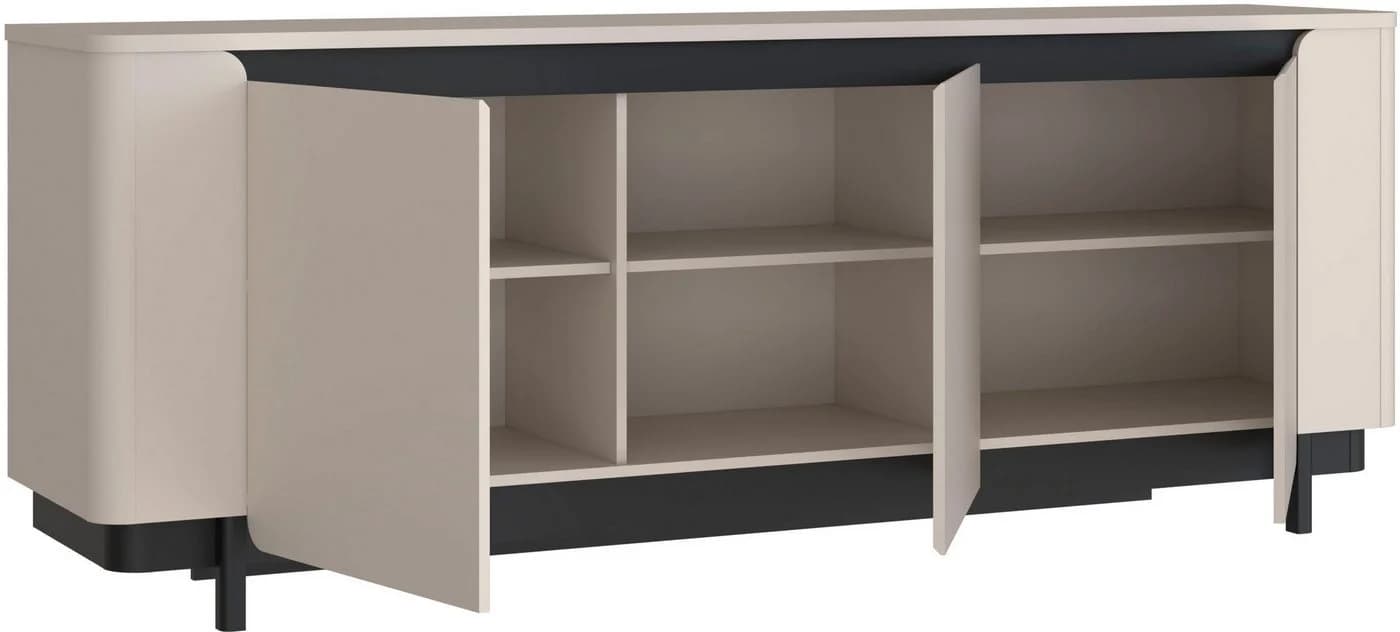 FORTE Sideboard Vodol Beige Schwarz Modern - Bild 4