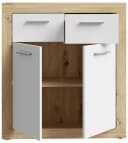 FORTE Kommode Baccio Weiß Artisan Eiche mit 2 Schubkästen Bild 3