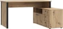 FORTE Eckschreibtisch Tempra Schwarz Artisan Eiche Viel Stauraum Bild 2