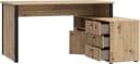 FORTE Eckschreibtisch Tempra Schwarz Artisan Eiche Viel Stauraum Bild 4