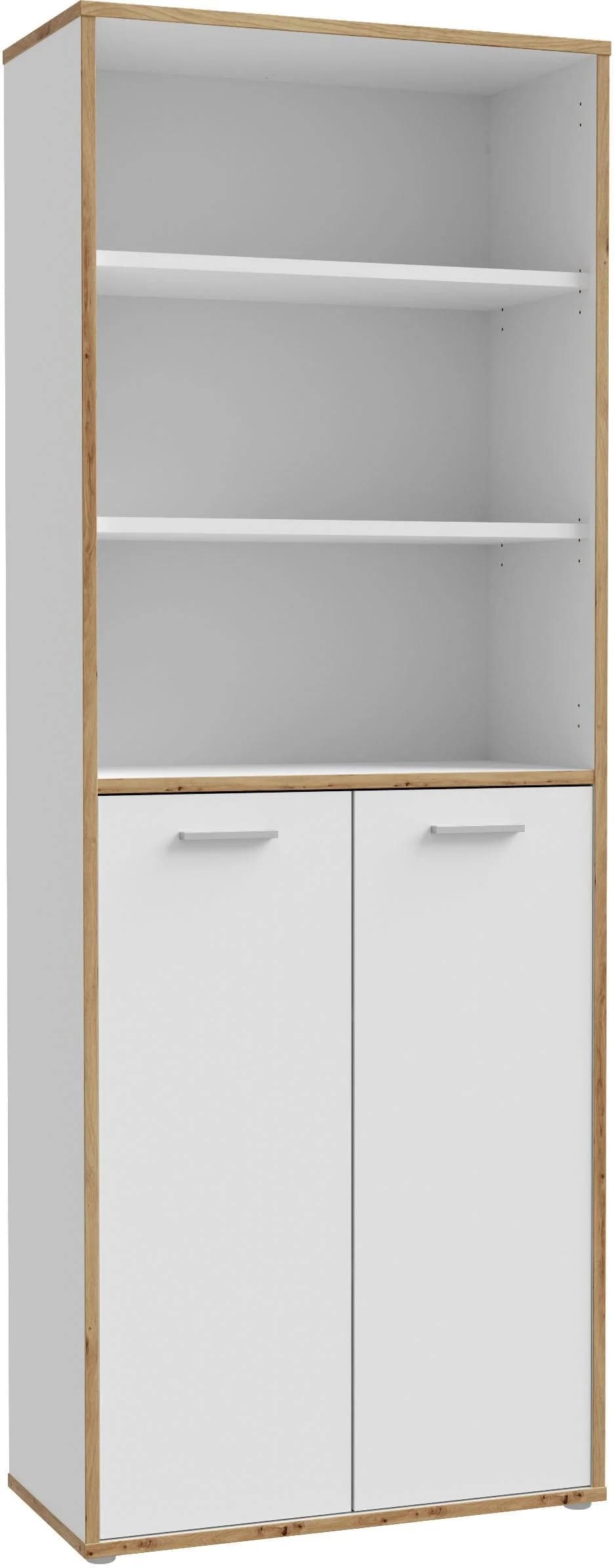 FORTE Aktenregal Keflav Weiß Modern Mit Verstellbaren Böden