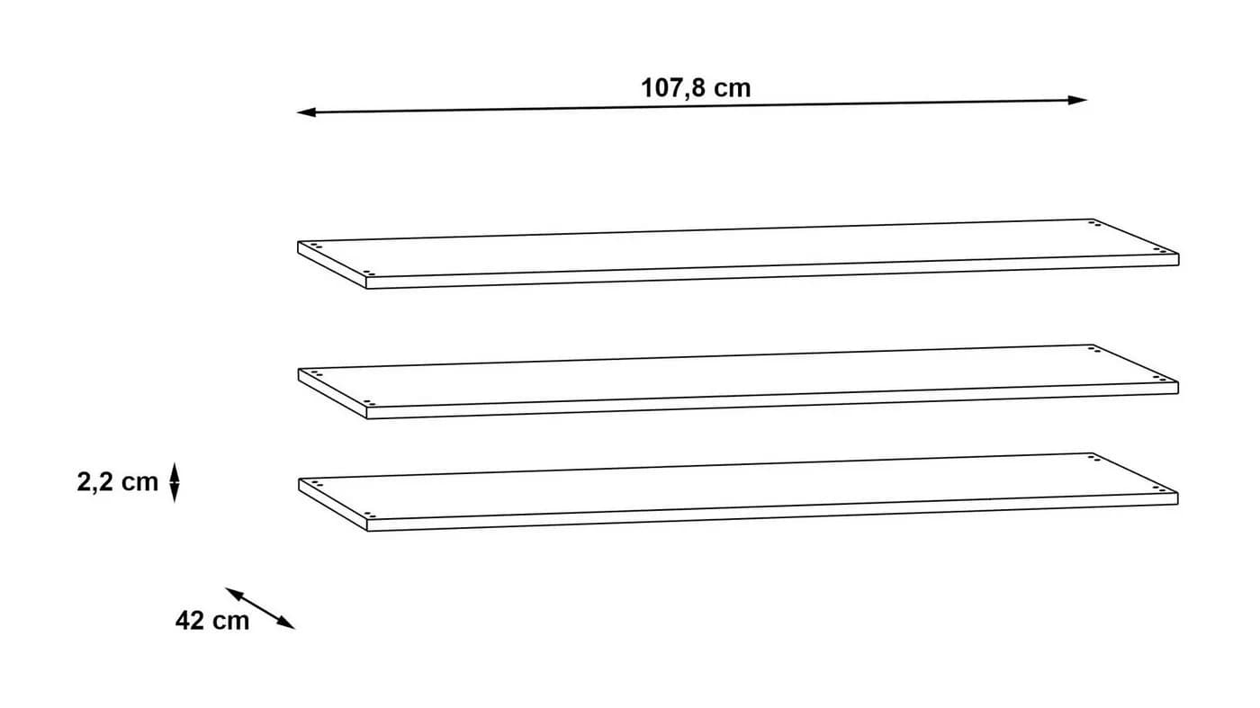 FORTE Einlegeboden 3er-Set Grau Textiloptik - Bild 4