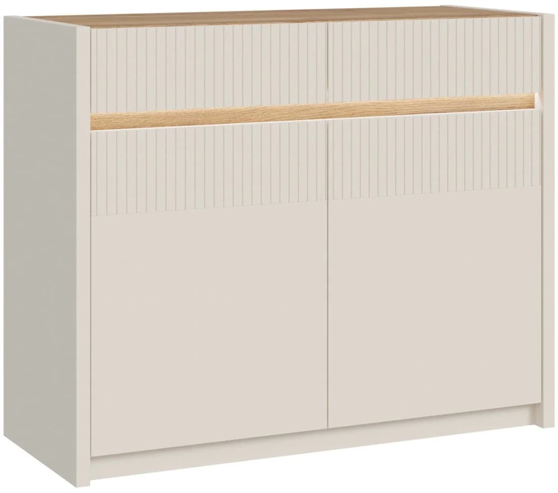 FORTE Kommode Oak Squere Eiche Sand mit LED und Soft Close - Bild 2
