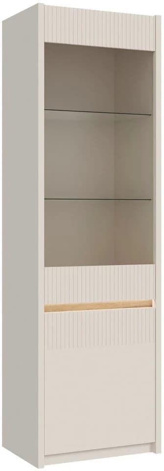 FORTE Vitrine Oak Squere Sand Eiche Matt mit LED