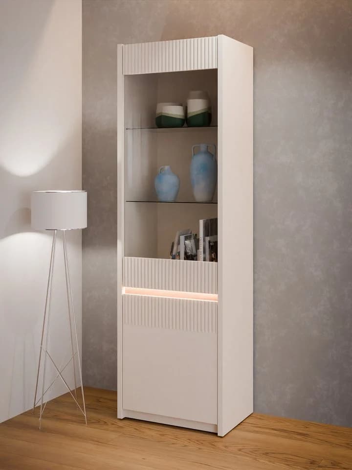 FORTE Vitrine Oak Squere Sand Eiche Matt mit LED - Bild 2