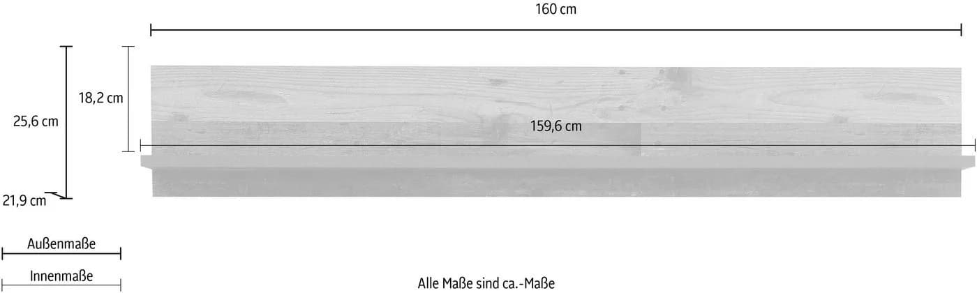 FORTE Wandregal Clif Rustikal Holzoptik FSC - Bild 5