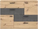 Kommode FORTE Skive Grau Artisan Eiche Betonoptik 4 Schubladen 2 Türen Bild 3