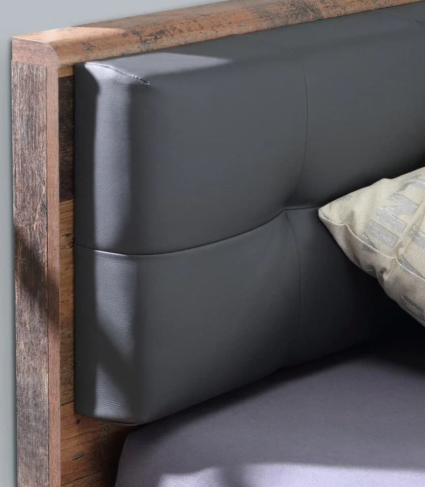 Futonbett FORTE Clif mit gepolstertem Kopfteil Dunkelgrau - Bild 4