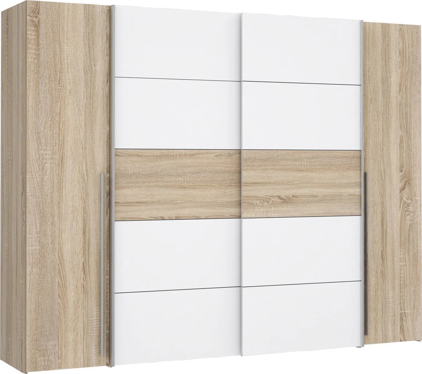 Mid.you Kleiderschrank Forte Narago Weiß Eiche Holzwerkstoff - Bild 2