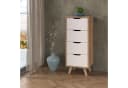 FORTE Schubkastenkommode Vankka Weiß/Planken Eiche Bild 1