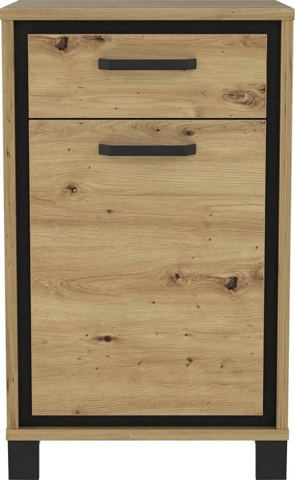 FORTE Schuhkommode Trondheim Schwarz Eiche Holzwerkstoff - Bild 5