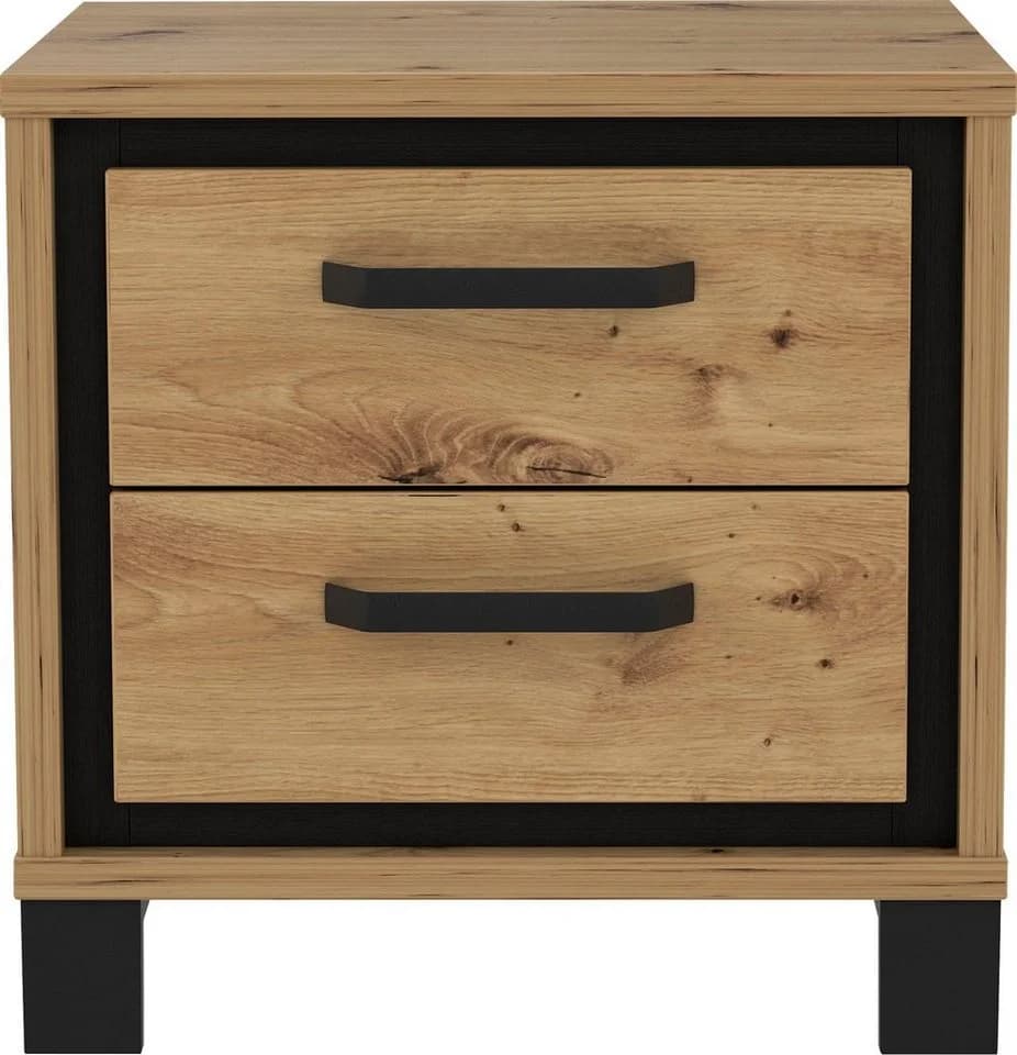 FORTE Nachtkommode Trondheim Braun/Schwarz Moderner Nachtschrank - Bild 2