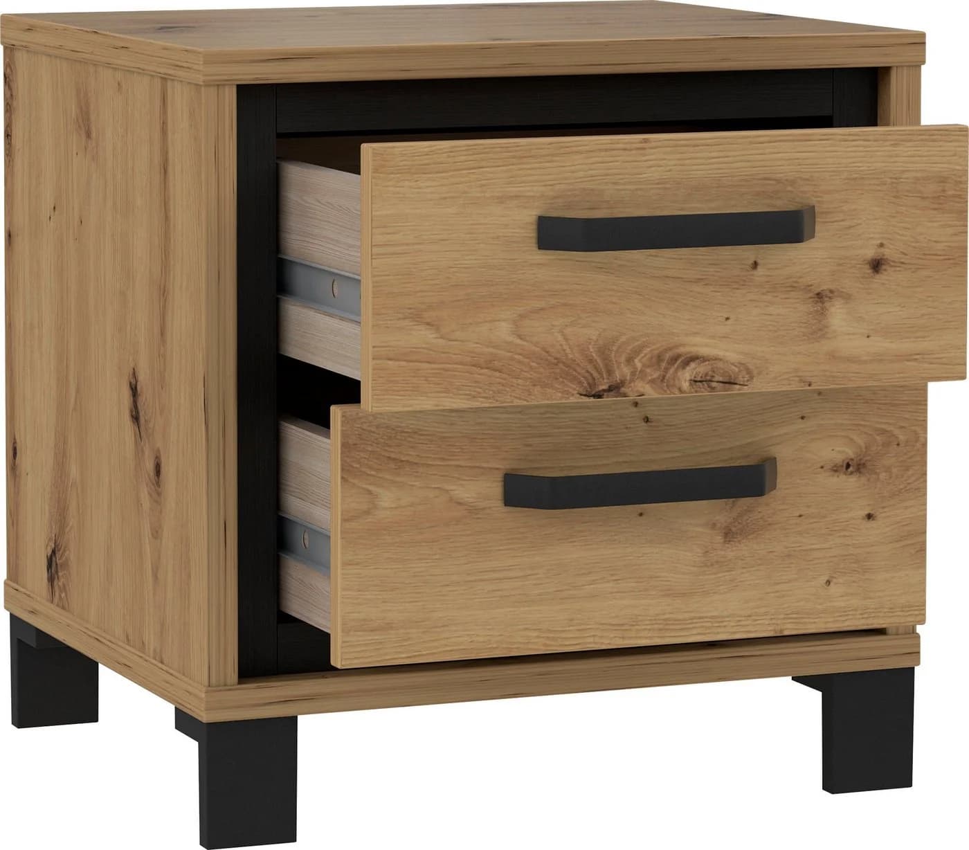 FORTE Nachtkommode Trondheim Braun/Schwarz Moderner Nachtschrank - Bild 4