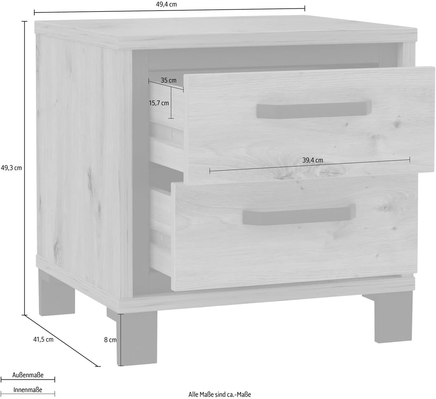 FORTE Nachtkommode Trondheim Braun/Schwarz Moderner Nachtschrank - Bild 5