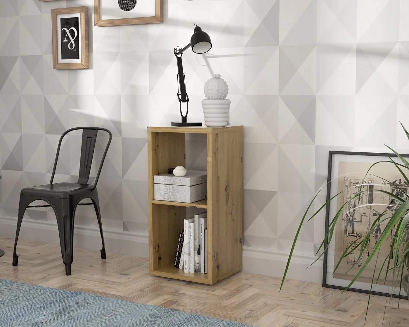 FORTE Standregal Mauro Braun Artisan Eiche 2 Fächer