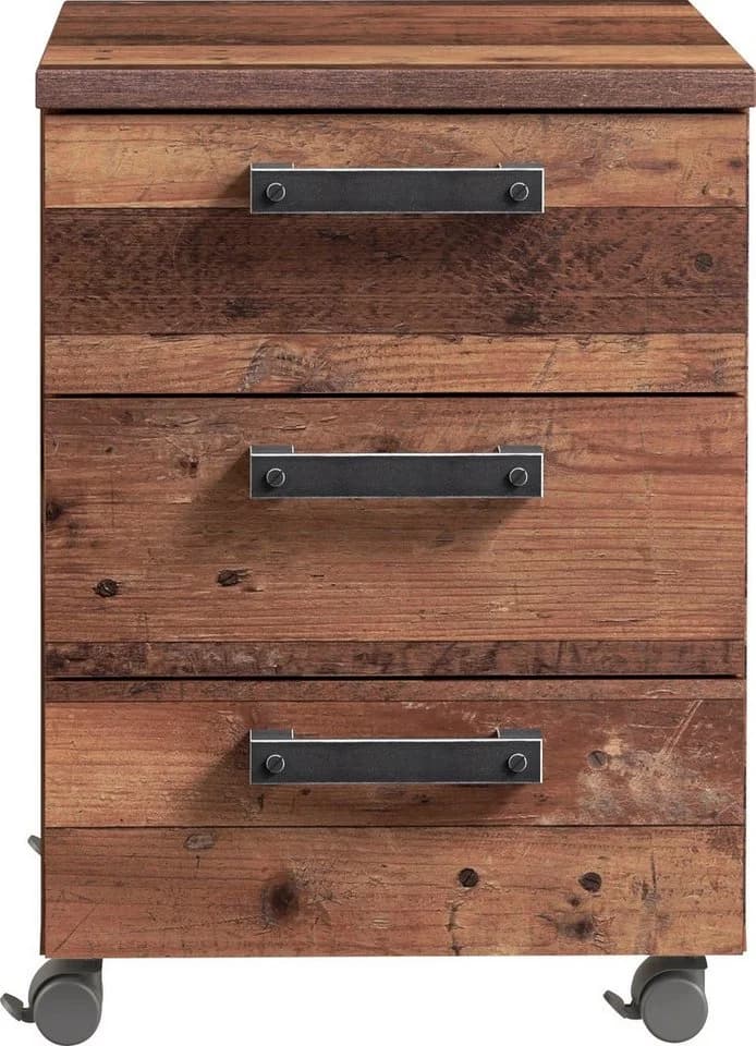 FORTE Rollcontainer Clif Grau Industriestil 3 Schubladen - Bild 2