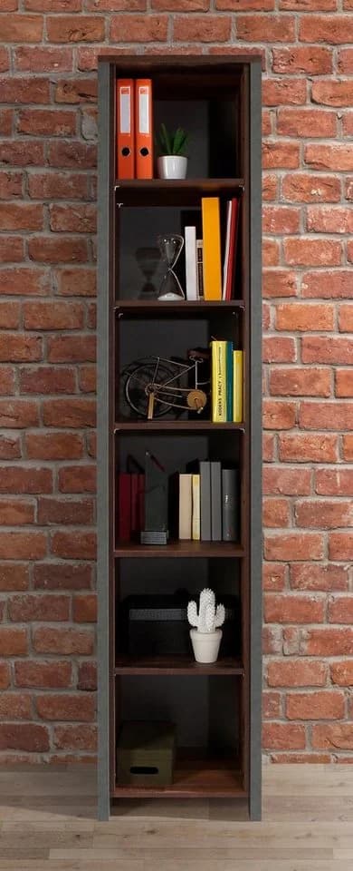 FORTE Aktenregal Clif Grau Industriestil 220,7 cm Höhe