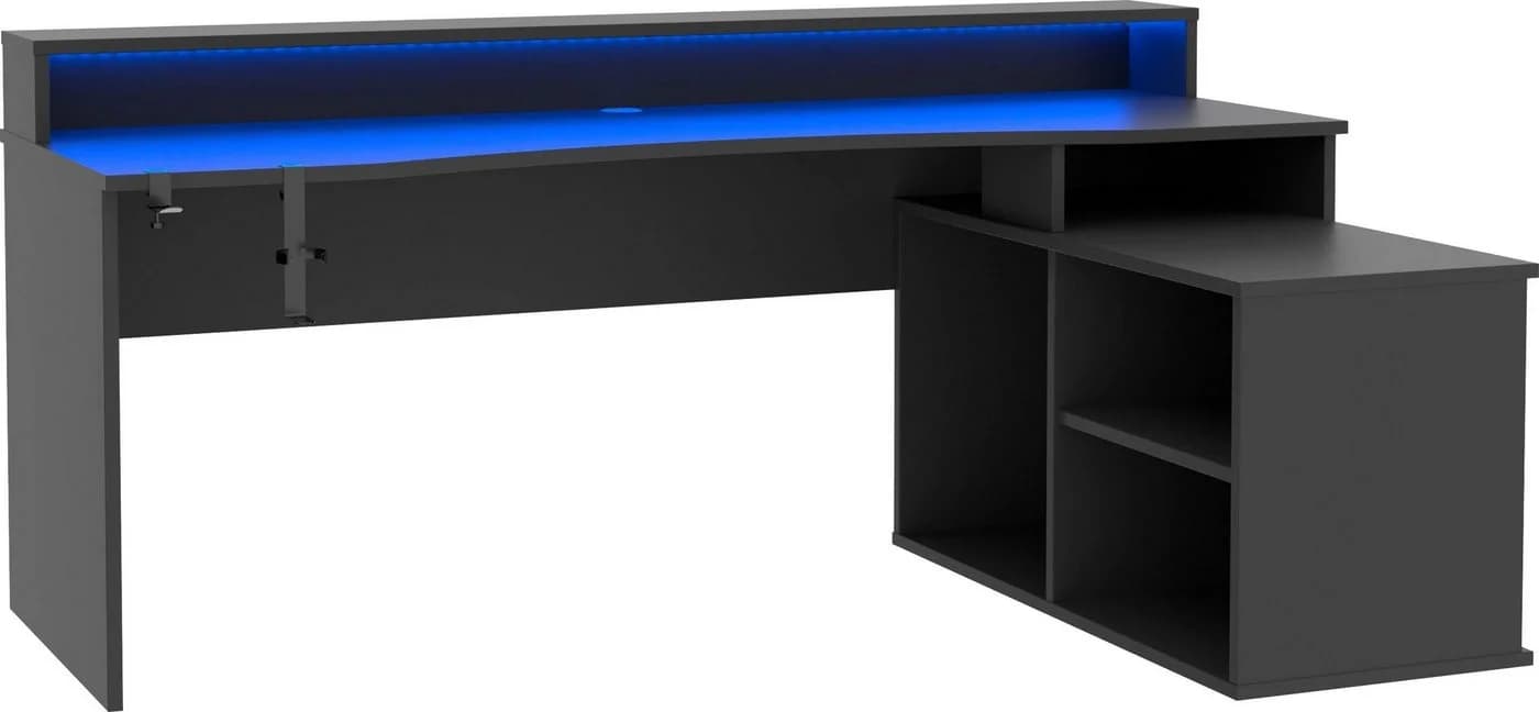 FORTE Gamingtisch Tezaur Schwarz mit RGB-Beleuchtung - Bild 2