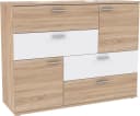 FORTE Kommode Skive 4 Schubladen 2 Türen Weiß Sonoma Eiche Modern Bild 1