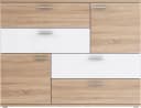 FORTE Kommode Skive 4 Schubladen 2 Türen Weiß Sonoma Eiche Modern Bild 3
