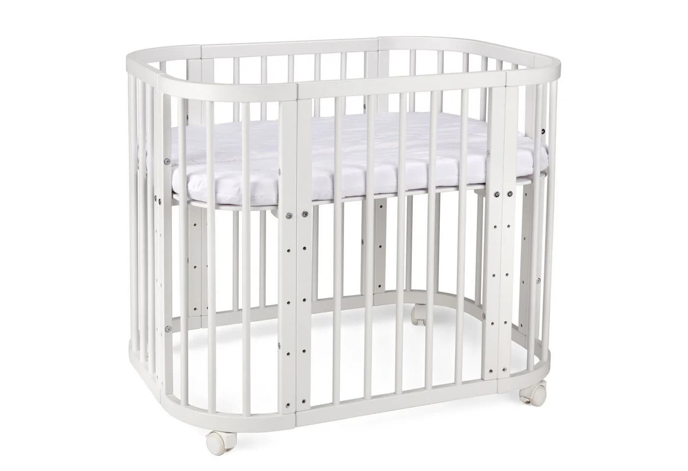 Waldin 5-in-1 Babybett aus Buchenholz mit Matratze Weiß - Bild 3